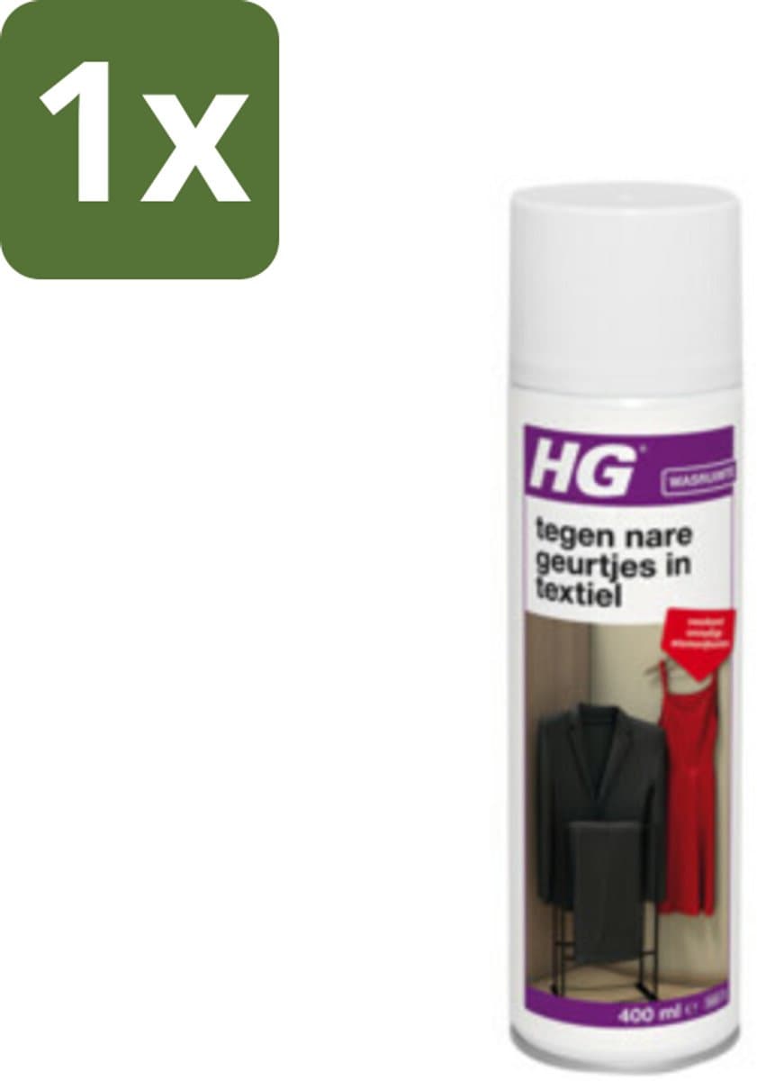 1 x HG Tegen Nare Geurtjes In Textiel 400 ml - Geurverwijdering Textiel - Stankmoleculen Oplossen - Textiel Reinigen - Geur In Kleding - Geur In Gordijnen — afbeelding 1