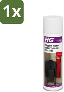 1 x HG Tegen Nare Geurtjes In Textiel 400 ml - Geurverwijdering Textiel - Stankmoleculen Oplossen - Textiel Reinigen - Geur In Kleding - Geur In Gordijnen — thumbnail 1