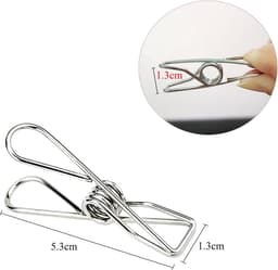 Dailygoods - Roestvrijstalen Wasknijpers - 50 Stuks Kledingclips voor Waslijn en Snacks — thumbnail 5