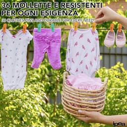 Kleurige Wasknijpers met Mand – 36 Stuks - Superlicht met Haken voor Kleding en Wasgoed — thumbnail 4