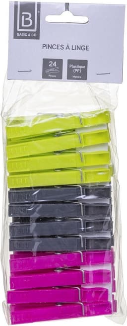 5Five Wasknijpers - 24x stuks - 7,5 cm - kunststof - multi kleuren - was ophangen — thumbnail 2