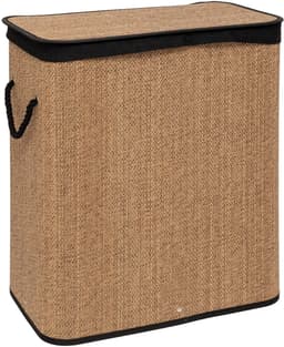 5Five Wasmand - bamboe hout - met deksel - naturel - 50 x 37 x 50 cm - 48 liter - opvouwbaar — thumbnail 5