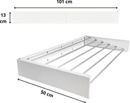 Foxydry Hide 101 cm Wit - Droogrek wandmontage - Intrekbare waslijn voor aan de muur - Kleur Wit - 101 x 50 x 13 cm — thumbnail 4