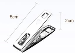 20 stuks-Wasknijper - Fotoklem - RVS - Winddichte klem - Wasknijper - Woonaccessoires - Geschikt voor het drogen van kleding - Foto's ophangen - Zilver - 49*10*21 mm — thumbnail 3