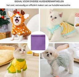 Waszakken voor huisdieren - Waszakken van twill polyester - Grote waszakken met rits - Voorkomt dat waszakken verstopt raken door dierenhaar - Waszakken voor huisdierendekens - Geweldig voor honden en katten (70x80cm) - Paars-L — thumbnail 4