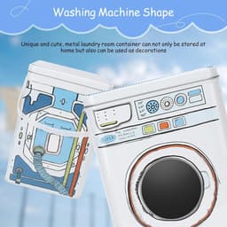 Opbergdoos Wasmachine Powder Metal Box - Transparant Skylight Design - Unieke Wasmachine Vorm - Wassen Poeder Bind — thumbnail 5