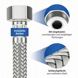 Flexibele Aansluitslang 1/2 inch - 250 cm voor Warm en Koud Water — thumbnail 4