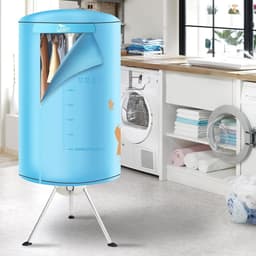 Draagbare Elektrische Droogdroger voor Kledingkast - Inklapbare Warmluchtdroger 1000 W in Hemelsblauw — thumbnail 4