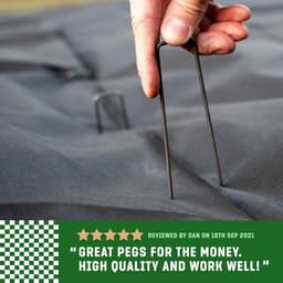 Grondankers van Niet Verzinkt Staal (250 Stuks) - Stabiele Grondankers Voor Onkruidvlies Tuinvlies Schutting & Net - 150 mm Lang 25 mm Breed Ø 2.7 mm - Sterke Grondverankeringsoptie — thumbnail 4