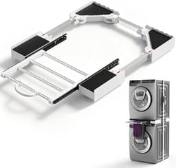 Wasstapel Frame - Droger Wasmachine - Ruimte Besparen - Uitschuifbaar Rek - 46-72 cm - Grijs — thumbnail 1