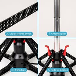 Cheqo® Elektrische Droogmolen - Ronddraaiende Droogmolen - Roterende Wasdroger - Draaiend Droogrek - Elektrisch Wasrek - Wasdroger - Inklapbaar en Opvouwbaar - Energiezuinig met Automatische Uitschakeling - voor Binnen - Wasmolen - Droogrek — thumbnail 2