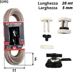 Waslijn Koord - Kabel Messing - Buiten Ophangen - Hoge Belasting - 20 Meter - Wit — thumbnail 4