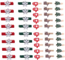 Houten Wasknijpers - Decoratieve Clips - Foto's Ophangen - 3 Stijlen - 100 Stuks - Diverse Kleuren — thumbnail 1
