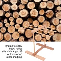 Houten pastadroogrek - efficiënt drogen - 1 stuk - natuurlijk hout - 15,4 x 8,7 x 11,8 inch — thumbnail 5