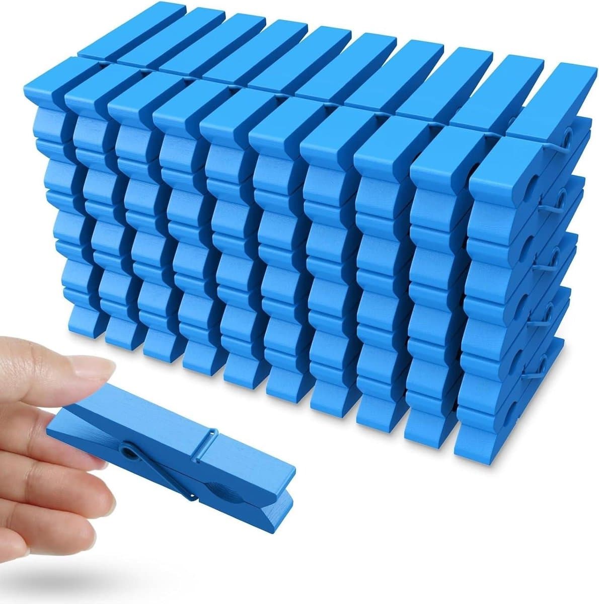 Gekleurde Houten Knijpers - Kleding Clips - Decoratie Ophangen - Duurzaam Materiaal - 50 Stuks - Veelkleurig — afbeelding 1