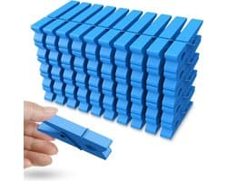 Gekleurde Houten Knijpers - Kleding Clips - Decoratie Ophangen - Duurzaam Materiaal - 50 Stuks - Veelkleurig