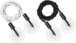 Reiswaslijn - Waslijn met haken - Kleding drogen - Uittrekbaar tot 2.8m - 1.2m - Zwart en wit — thumbnail 5