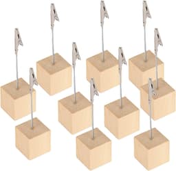 Notitieclips - Kaarthouders - Bureau Organisatie - Stabiele Houten Basis - 10 Stuks - Natuurlijk Hout — thumbnail 5