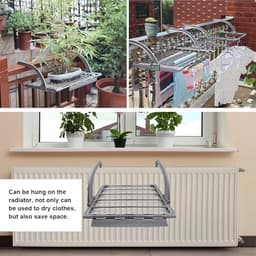 Opvouwbaar droogrek met verstelbare clips voor radiator of balkon — thumbnail 3