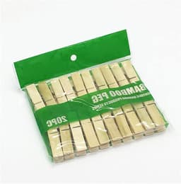 20 Stuks Bamboe Wasknijpers met Veer, Winddichte Kledingknijpers voor Droogrekken, Balkon en Creatieve Projecten — thumbnail 4