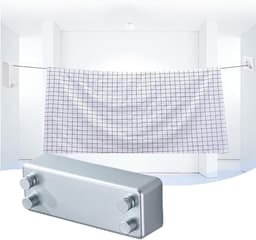 Droogrek Roestvrij - Waslijn Uittrekbaar - Kleding Drogen - Dubbele Intrekbare Lijnen - 23 x 6.5 cm - Zilver — thumbnail 5