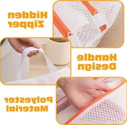 Set van 3 Herbruikbare Waszakken van Mesh Stof voor de Wasmachine - Ideaal voor Kleding, Sokken en Ondergoed met Rits — thumbnail 2