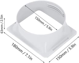 Dailygoods - Air Conditioner Afvoerslang Adapter - Vierkant naar Rond - 5.9 Inch Aansluiting - Geschikt voor diverse airco's - Kwaliteit en duurzaamhe... — thumbnail 4