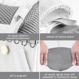 Herbruikbare en duurzame schoenwaszakken van netstof met ritssluiting, 2 stuks voor optimale bescherming van schoenen tijdens het wassen en drogen (wit) — thumbnail 5
