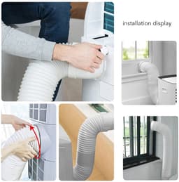 Dailygoods- Uitlaatpijp 2m - Opvouwbaar/Rekbaar - PP/Staaldraad - Diameter 150 mm - Rechtse Draad - Schokbestendig - Airconditioningslang — thumbnail 4