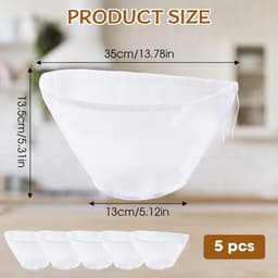 Dailygoods- Notenmelkzak 5 Stuks - Biologisch - Wasbaar - Fijnmazige Filterdoek - Herbruikbaar - Duurzaam Nylon — thumbnail 2