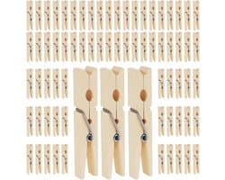 300 stuks 7,2 cm houten wasknijpers voor waslijn en knutselprojecten, ideaal voor fotowand en ambachten binnen en buiten