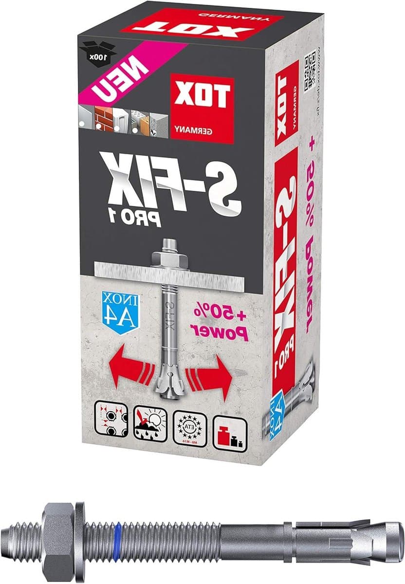Boutanker - Metaalanker - Zware Bevestiging - Gescheurd Beton Geschikt - M8x75/10mm - Roestvrij Staal — afbeelding 1