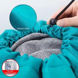 NTH products- Waszak Set van 2 - Opvouwbare Waszakken - 61 x 91 cm - Grijze/Bluwe Waszak - Hoogwaardige Oxford Stof - Met Trekkoord - Wasmand — thumbnail 4