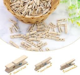 Dailygoody - Mini Houten Knijpers - Decoratieve Fotoklemmen - Set van — thumbnail 2