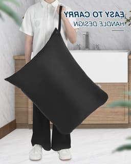 Waterdichte waszak voor vuile kleding - Herbruikbare organizer met rits, 2-pack, 24 x 31 inch, ideaal voor reizen en sportactiviteiten — thumbnail 3