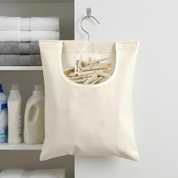 Wasknijperzak 32 x 28 cm in Beige | Handige wasmand voor wasgoed en knijpers — thumbnail 4
