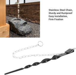 Regenketting Anker - Grondverankering Tuin - Stabiele Drainage - Roestvrij Staal - 34cm Lengte - Mat Zwart — thumbnail 3
