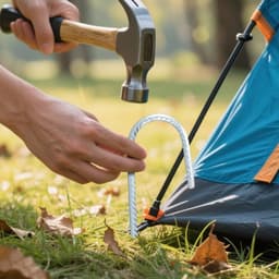 20 Stuks 30cm Stalen Tentpinnen, J-Vormige Grondankers, Gegalvaniseerde Metalen Haringen voor Tent en Trampoline — thumbnail 5