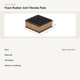 Dailygoods- Vibratiepads 4 Stuks - Antislip/Geluidsreductie - Duurzaam Rubber/Kurk - Voor Wasmachine/Loopband - Olie- en Weerbestendig - 2" x 2" x 7/8 - Geluidsisolatie — thumbnail 3