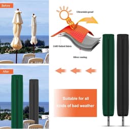 Dailygoods- Droogmolen-afdekking 165 cm - Robuuste Waterdichte Afdekking - UV-bestendig - Scheurvast - Met Ritssluiting/Trekkoord - Hoogwaardig 210D Oxford-weefsel - Wasrekhoes — thumbnail 4