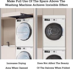 Wasmachine Droogrek - Ruimtebespaarder Kast - Verticale Opslag - Duurzame Aluminium - 45-120 cm Breed - Aluminium — thumbnail 5