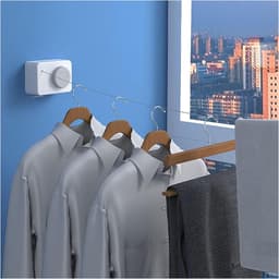 Intrekbare Waslijn - Drooglijn Muur - Kleding Drogen - Roestvrij Staal - 4.2 Meter - Nacht Zwart — thumbnail 4