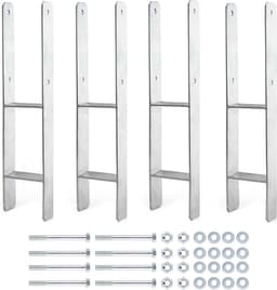 Paaldragers Thermisch Verzinkt - Grondankers H-anker - Tuinconstructies Verankeren - Stevige H-constructie - 91 x 600 mm - Zilverkleurig — thumbnail 1