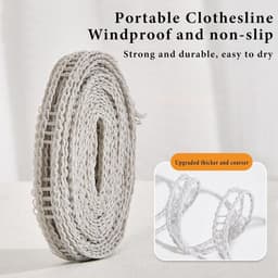 Winddichte Waslijn - Reis Droogrek - Buiten Kleding Drogen - Anti-Slip Ontwerp - 500 cm Lengte - Grijs — thumbnail 4