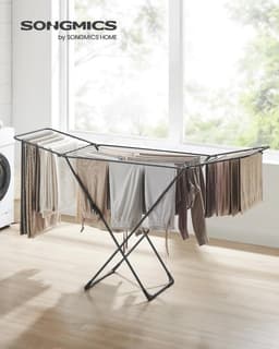 Inklapbaar Droogrek voor Beddengoed en Kleding – 50 x 182 x 102,5 cm, 17 Stangen, Geschikt voor Binnen en Buiten, Lichtgewicht en Ruimtebesparend — thumbnail 3
