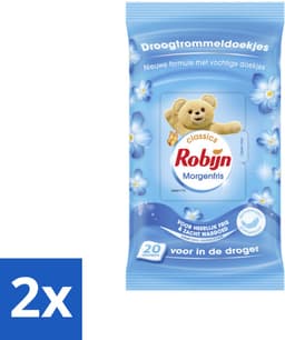 Robijn Droogtrommeldoekjes Morgenfris 20 stuks per verpakking - Voordeelverpakking - 2 stuks — thumbnail 1