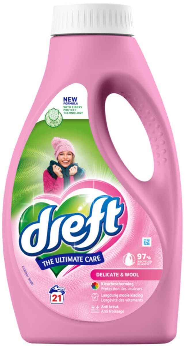 Dreft Vloeibaar Wasmiddel Delicate & Wool 21 Wasbeurten - 945 ml — afbeelding 1