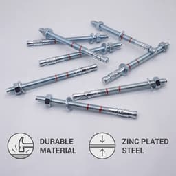 Wigankers M8 - Metalen pluggen - Beton bevestigen - Doorsteekmontage - 115 mm - Zilver — thumbnail 4