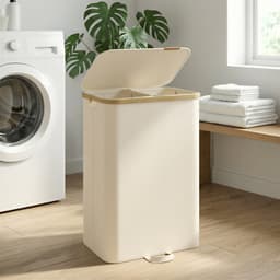 SONGMICS LCB532WD01 - Wasmand met Deksel - Uitneembare Waszak - 2 Vakken - 150 Liter Capaciteit — thumbnail 4