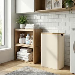 SONGMICS - Wasmand - Wasmand met Deksel - Verwijderbare Waszak - Opvouwbaar met Bamboe Handvatten — thumbnail 3